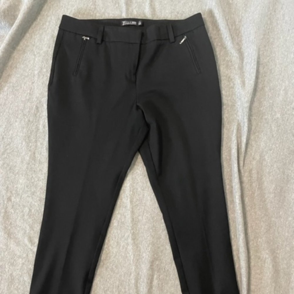 7th Avenue Black Slim-fit Stretchy Slacks - 12p